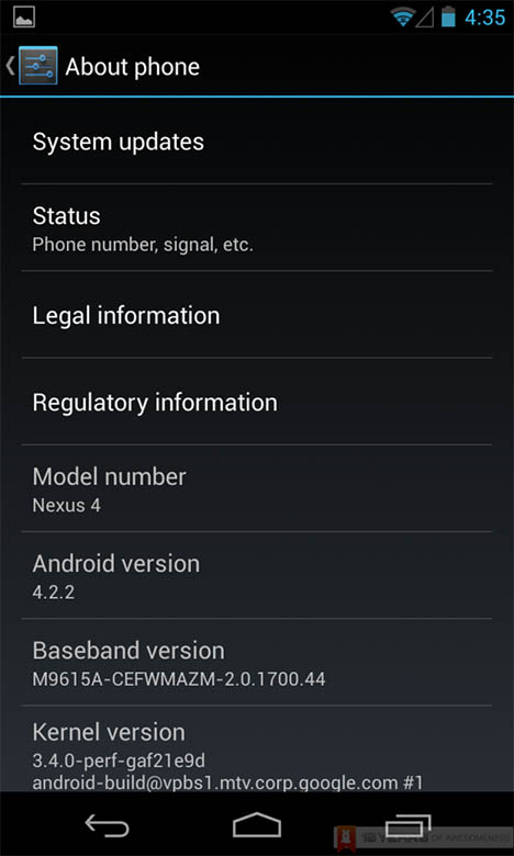 Nexus 4 Android 4.2.2