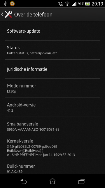 Android 4.1.2 Xperia T