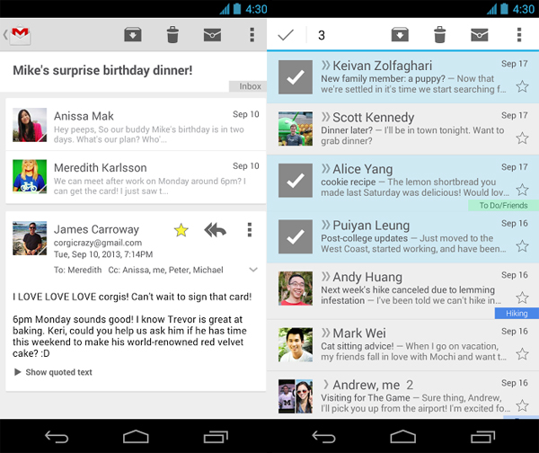 Gmail android nuevo diseño