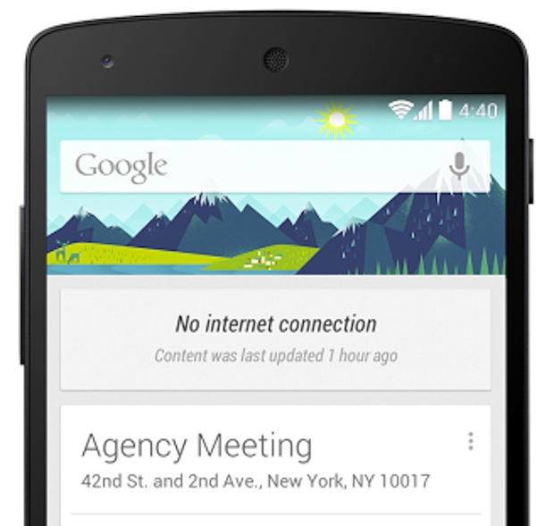 google now tarjetas offline