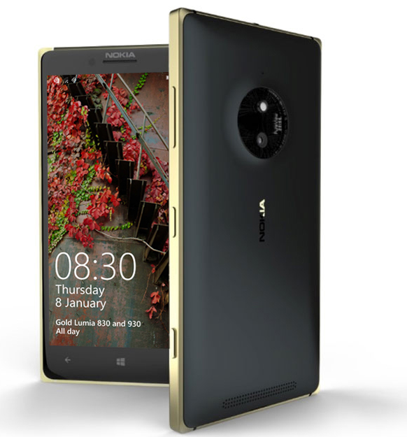 Lumia 830 dorado