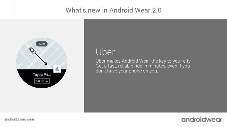 Uber disponible para smartwatches con Android Wear 2.0