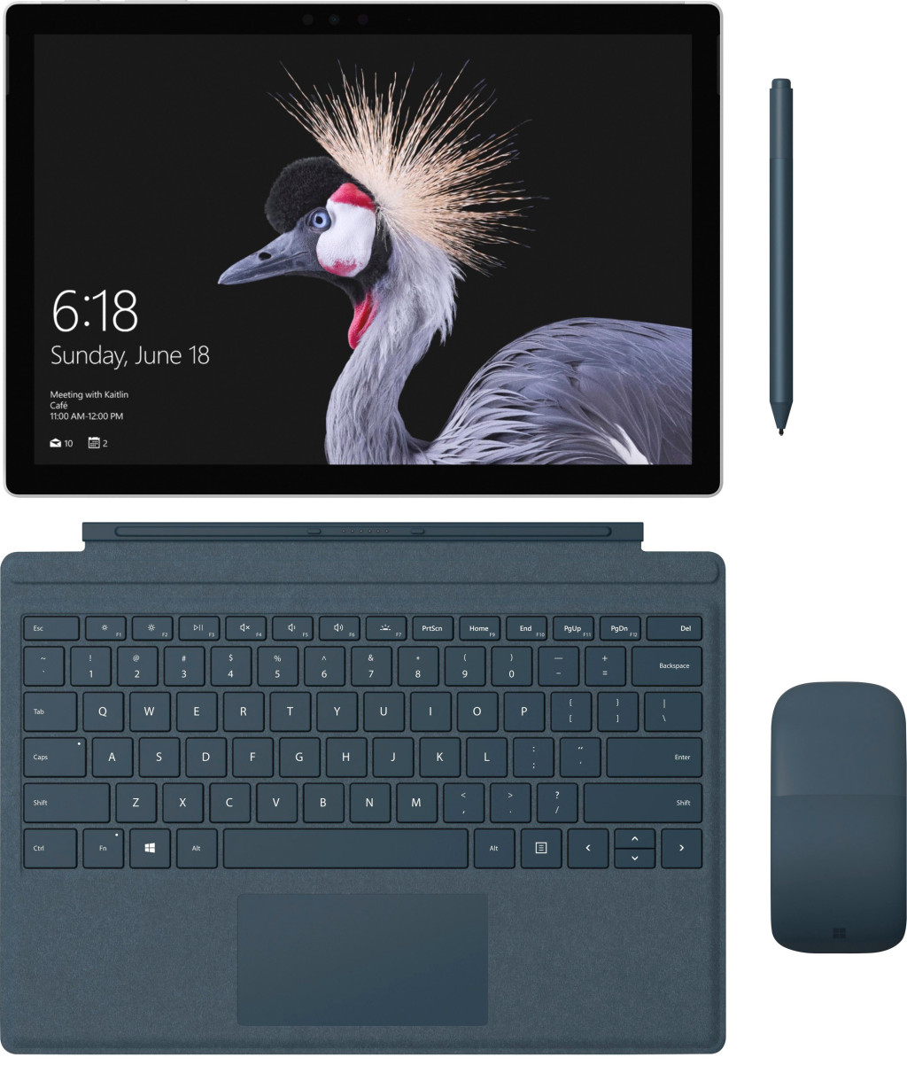 Todos los accesorios y visión cenital de la Microsoft Surface Pro. 