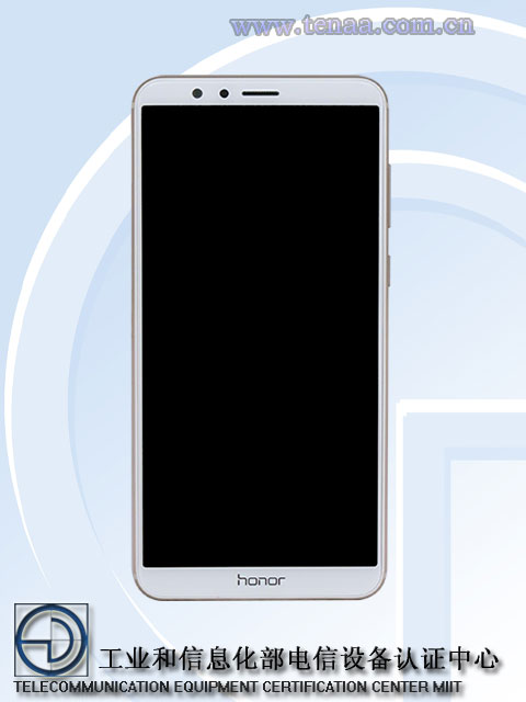 Render frontal oficial del Huawei Honor V10 publicado por TENAA.