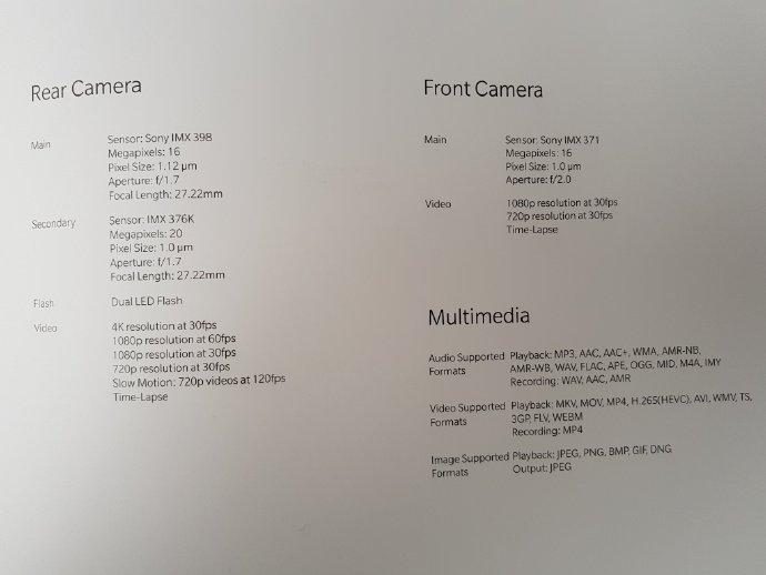 Tercera de cuatro fotografías que detallarían las características del OnePlus 5T.