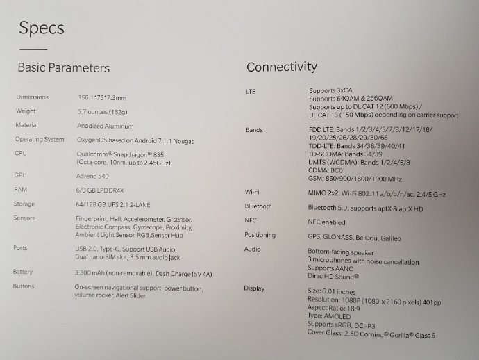 Última de cuatro fotografías que detallarían las características del OnePlus 5T.