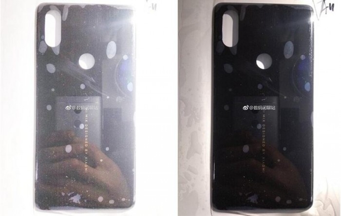 Fotografía de la carcasa trasera y carcasa protectora del hipotético Xiaomi Mi Mix 3.