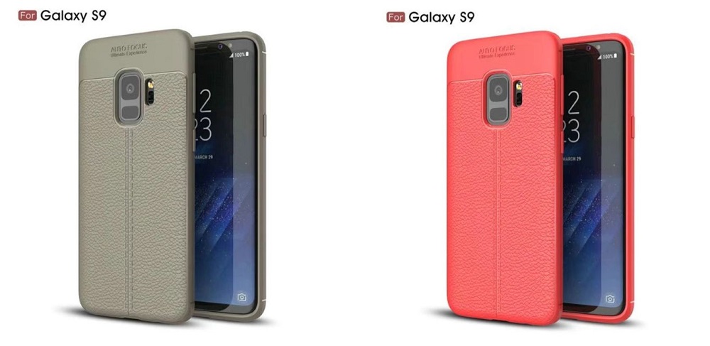 Carcasas protectoras colores gris claro/ocre y coral del Samsung Galaxy S9.