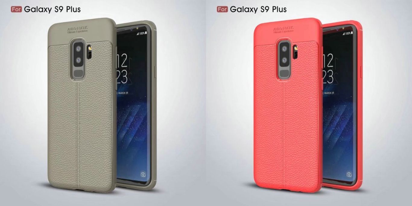 Carcasas protectoras colores gris claro/ocre y coral del Samsung Galaxy S9 Plus.