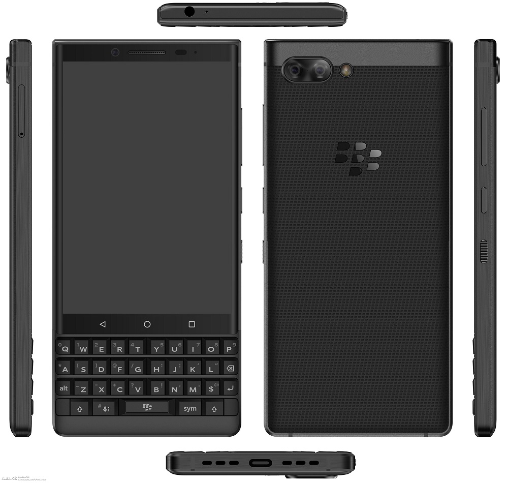 Render filtrado mostrando todos los ángulos del BlackBerry Athena.