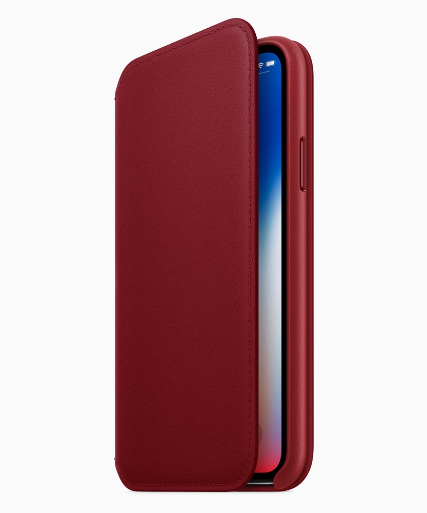 Render oficial de la nueva carcasa protectora color granate para el iPhone X.
