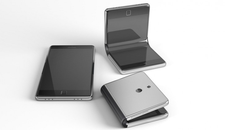 Renders ilustrativos de cómo se vería el smartphone flexible de Huawei.