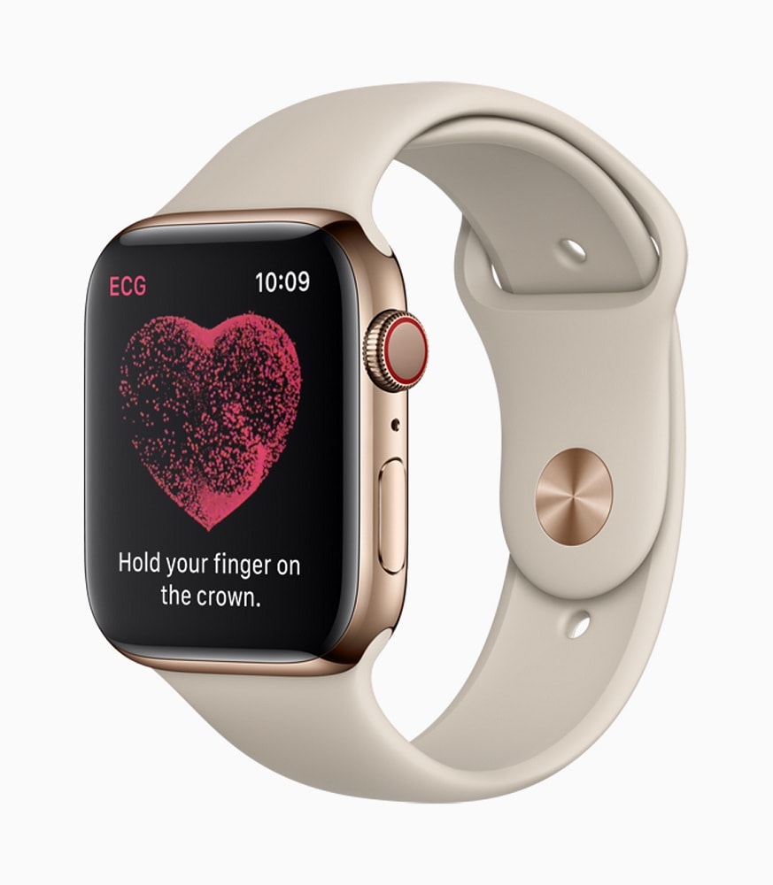 Render oficial del modo "Electrocardiograma" de la Apple Watch Series 4.