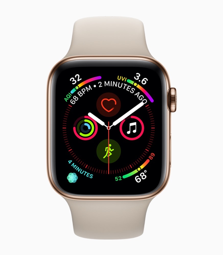 Render oficial de la nueva interfaz de la Apple Watch Series 4.