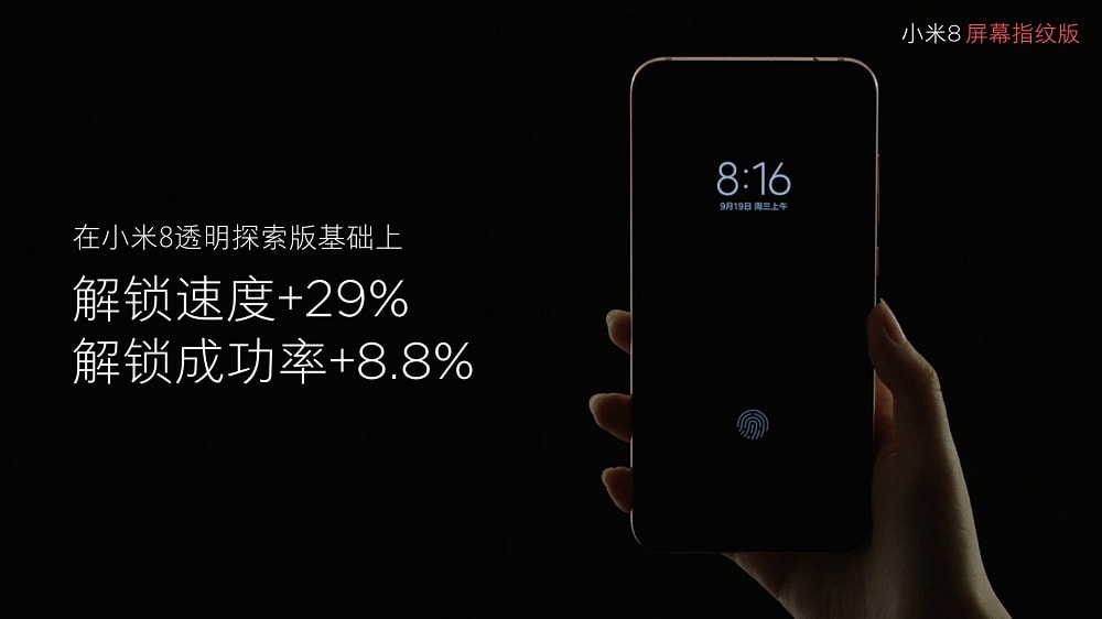 Render oficial de la pantalla de bloqueo del Xiaomi Mi 8 Pro.