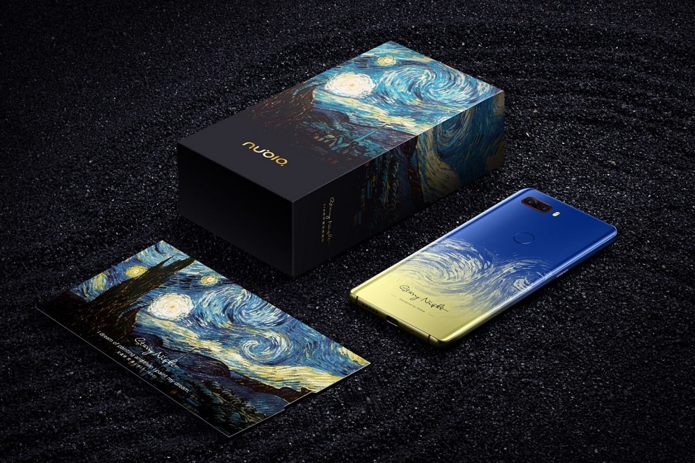 Render oficial de presentación del Nubia Z18 Van Gogh Starry Night Collector’s Edition.