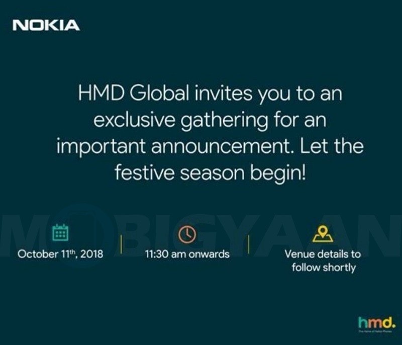 Invitación de HMD Global al evento en Londres que sucederá el 11 de octubre.