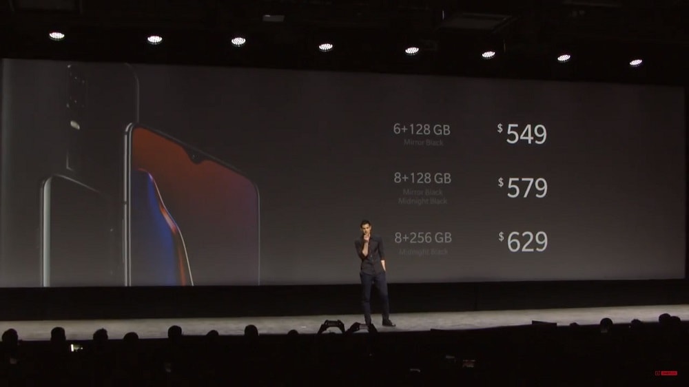 OnePlus anuncia el OnePlus 6T en tres variantes con estos respectivos precios.
