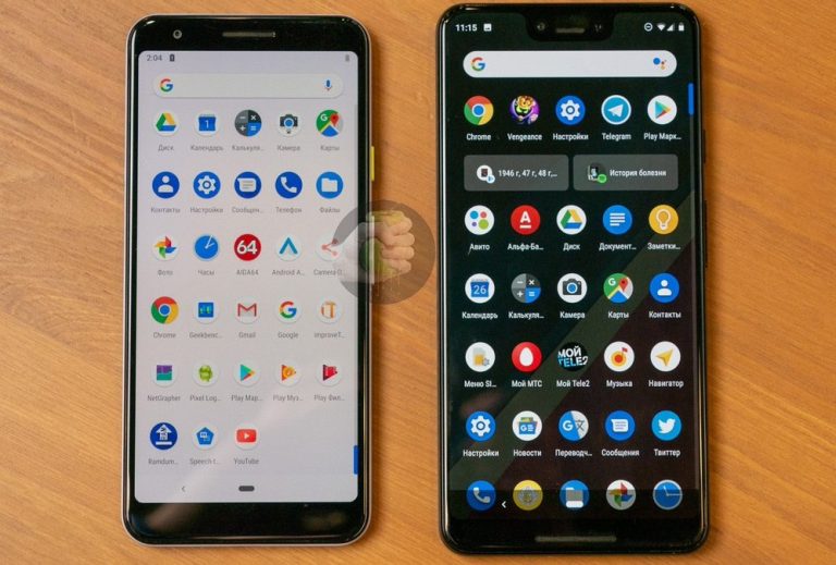 Frente y dorso del Google Pixel 3 Lite comparado con otros teléfonos