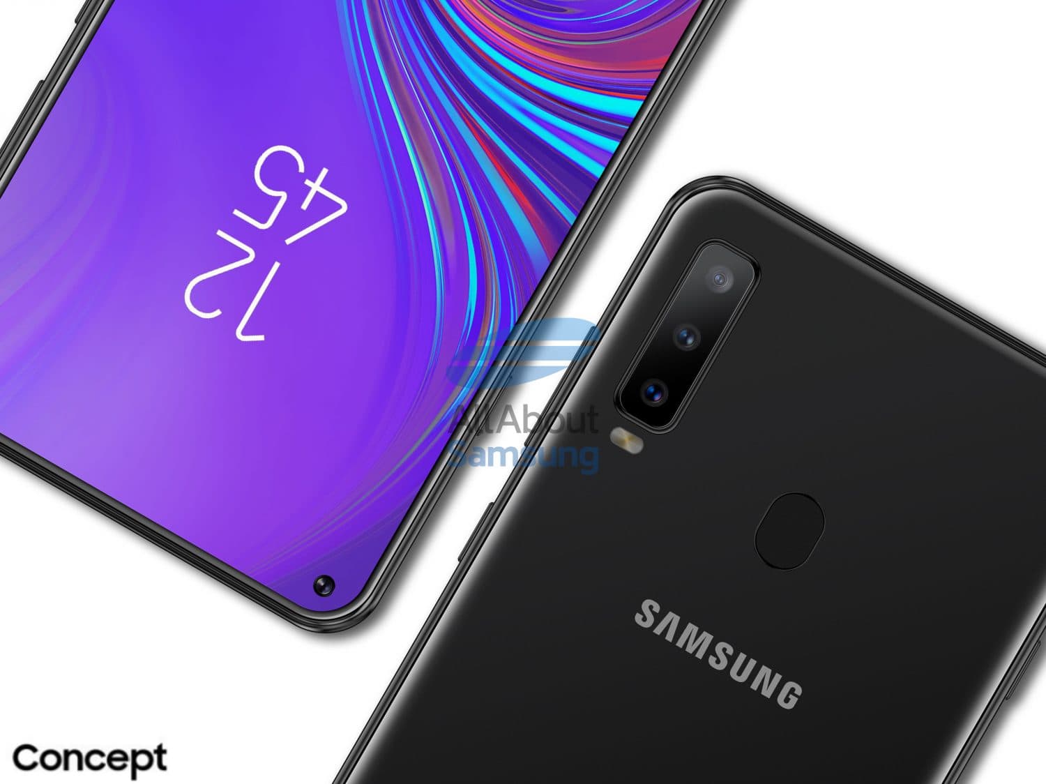 El Samsung Galaxy A8s surge en un render conceptual con cámara posterior triple.