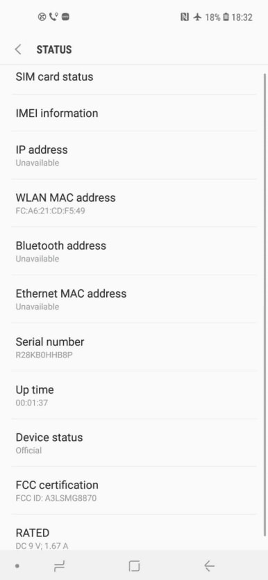 Captura de pantalla del Samsung Galaxy A8s en donde se ven los íconos de notificaciones desplazados.
