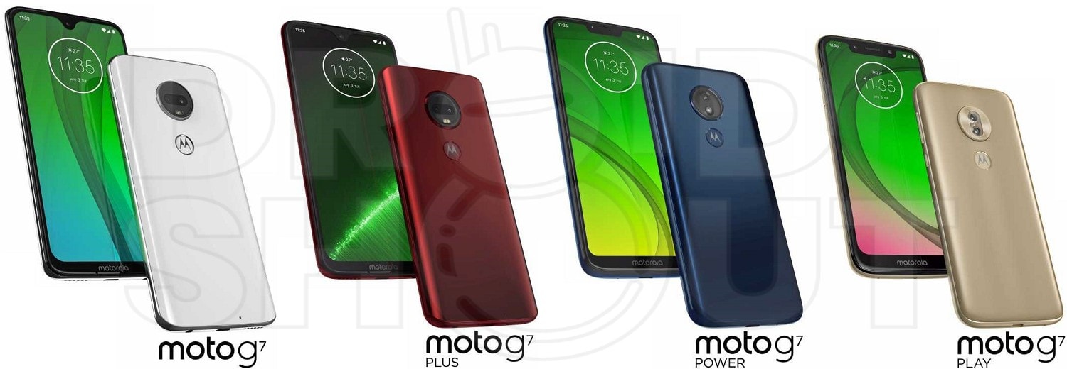 Motorola Moto G7 series se filtra en renders mostrándose juntos y por separado.