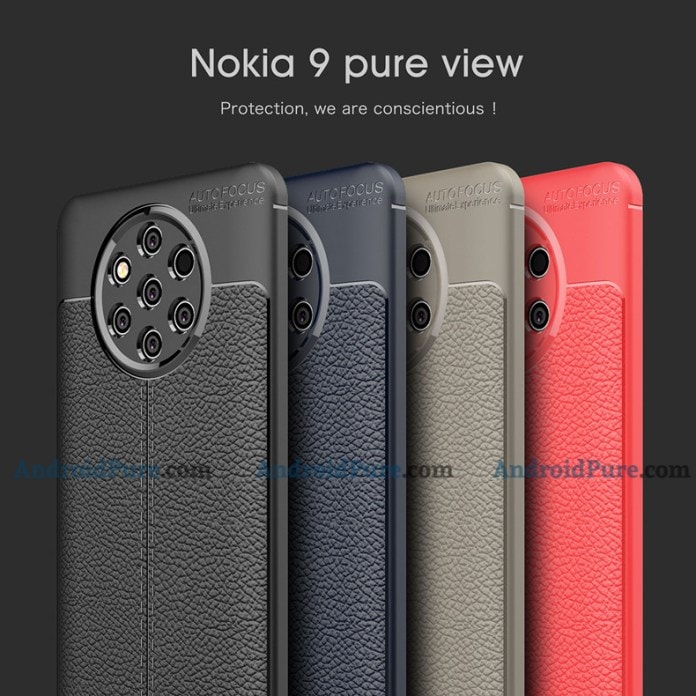 El Nokia 9 PureView aparece en fotos con una carcasa protectora de cuero.