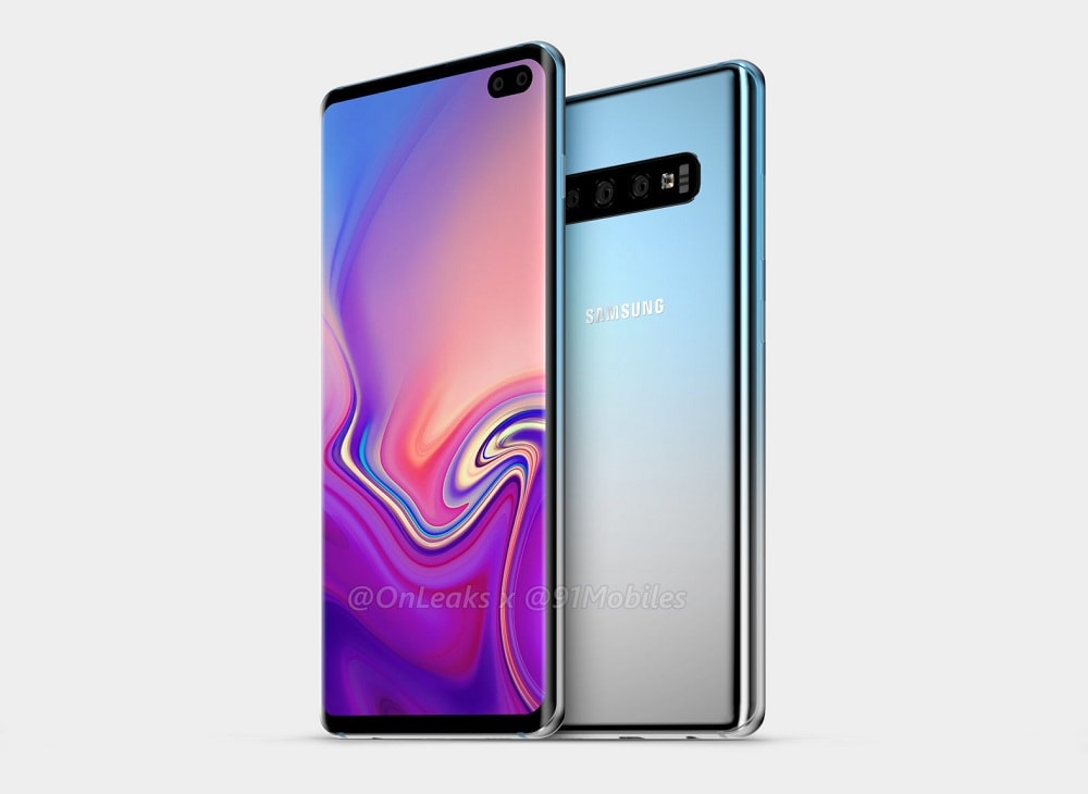 El Samsung Galaxy S10+ aparece en renders conceptuales con display perforado y cámara triple.