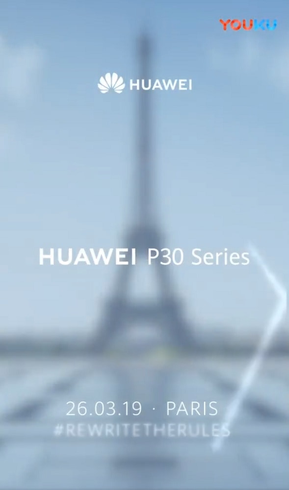 Huawei anunciará los Huawei P30 en París el próximo 26 de marzo.