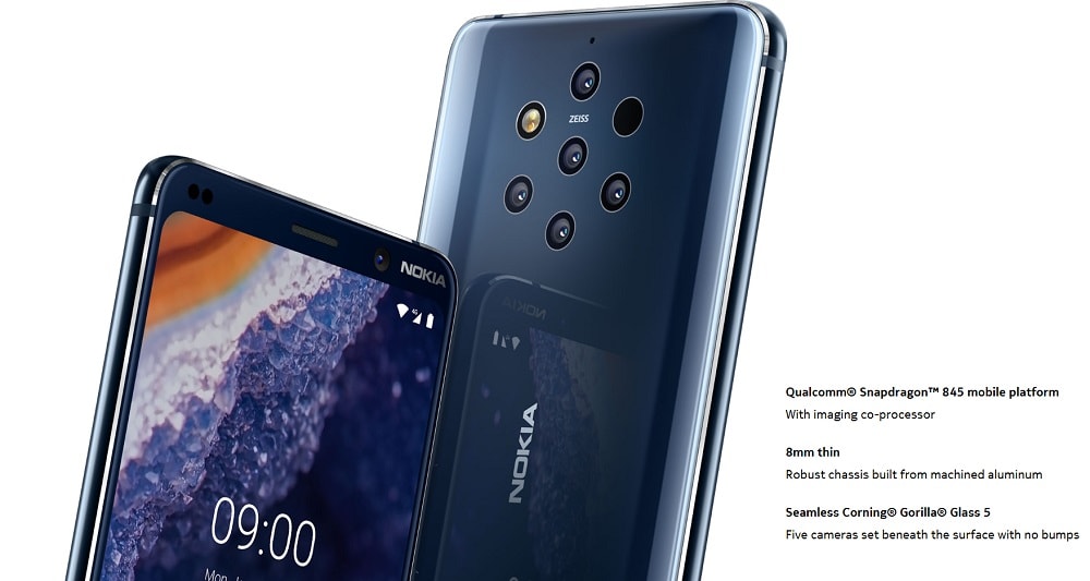 Nokia anuncia el Nokia 9 PureView con cámara quíntuple y Snapdragon 845.