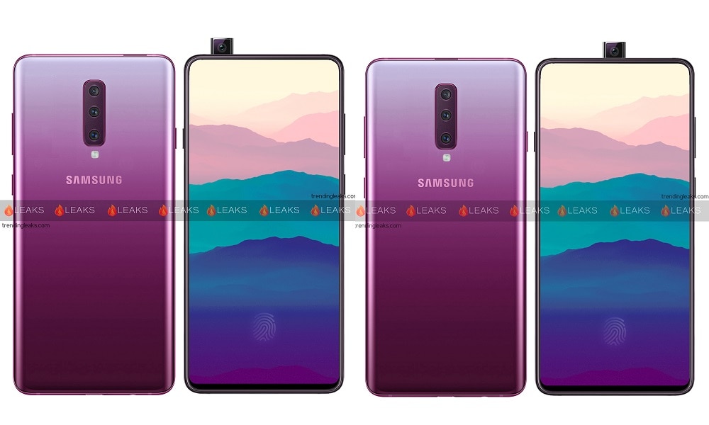 Samsung Galaxy A90 se muestra en renders conceptuales con dos diseños diferentes.