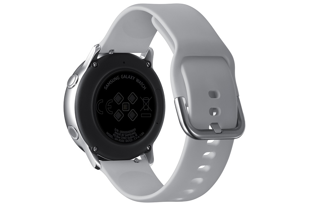 Dorso del Samsung Galaxy Watch Active color blanco.