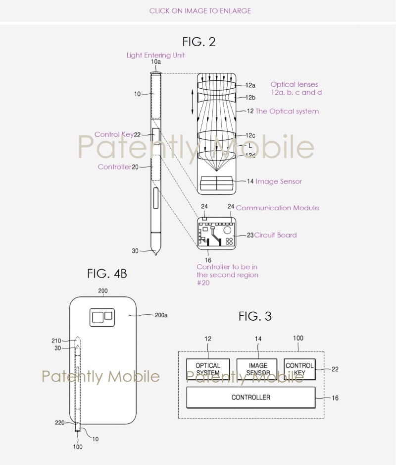 Samsung patenta un S-Pen con cámara incluida con este complejo diseño interior.