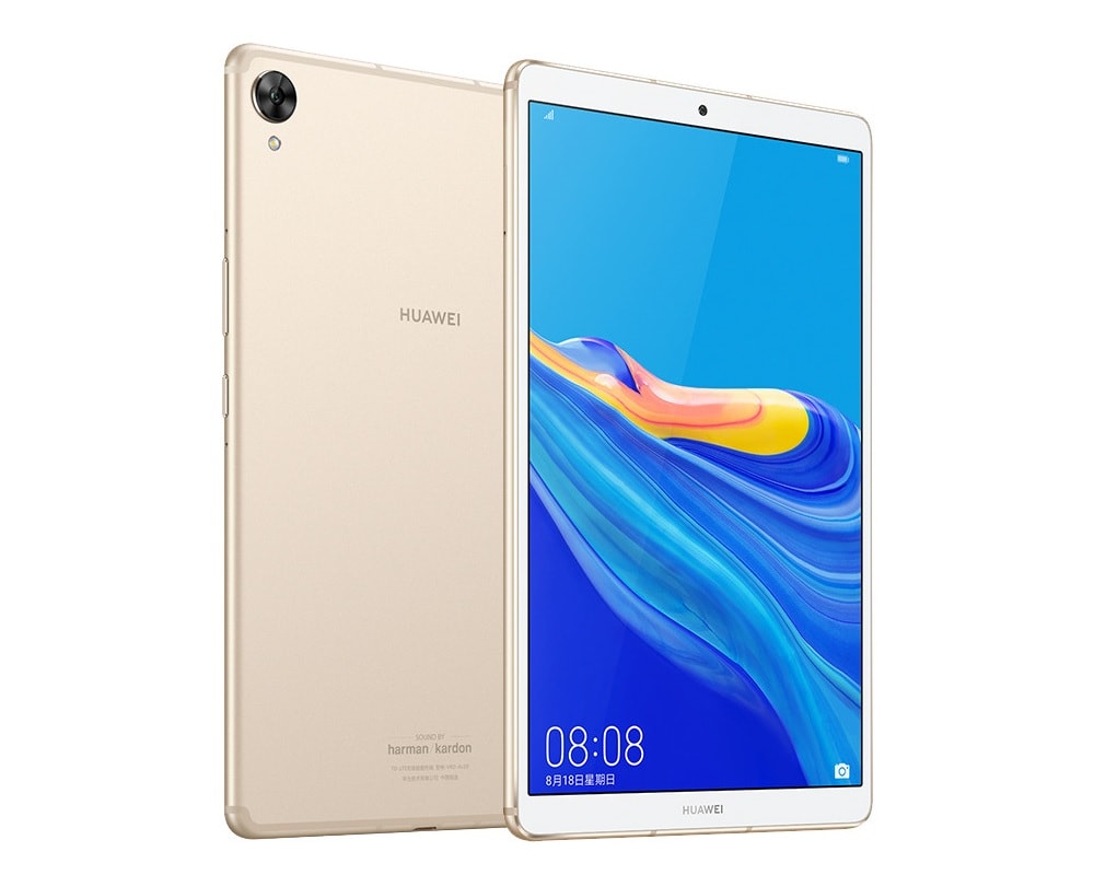Render frontal y dorsal de la Huawei MediaPad M6 de 8,4 pulgadas.