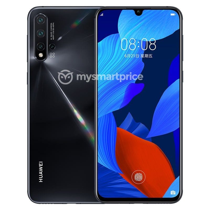 Diseño del Huawei Nova 5 Pro negro.