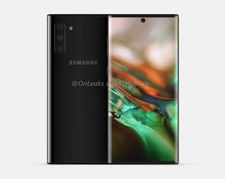Diseño completo del Samsung Galaxy Note 10 en renders y video 3D