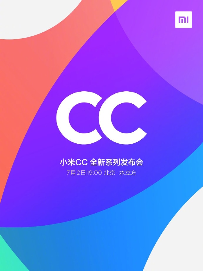 Invitación al evento del presentación del Xiaomi CC9 el 2 de julio.