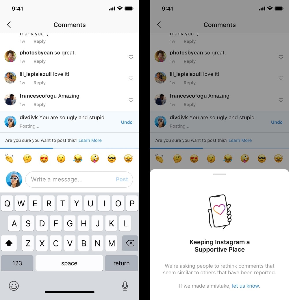 Instagram hará responsable a los usuarios de postear comentarios negativos y/o abusivos.