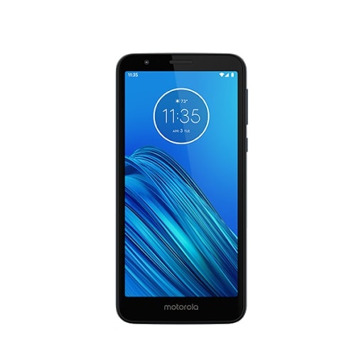 Render frontal del Motorola Moto E6 con gruesos biseles frontales.
