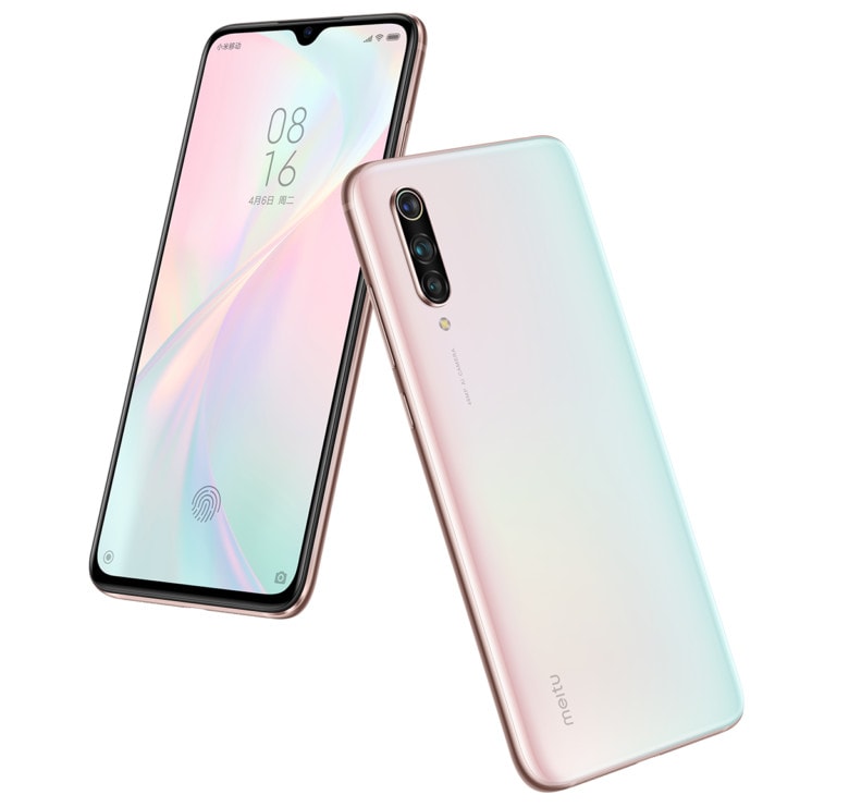 Render frontal y dorsal del Xiaomi Mi CC9 Meitu Edition.