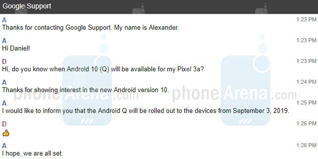 Respuestas del soporte técnico de Google sobre el lanzamiento de Android 10.