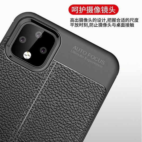 Render filtrado del Google Pixel 4 vistiendo una carcasa protectora.