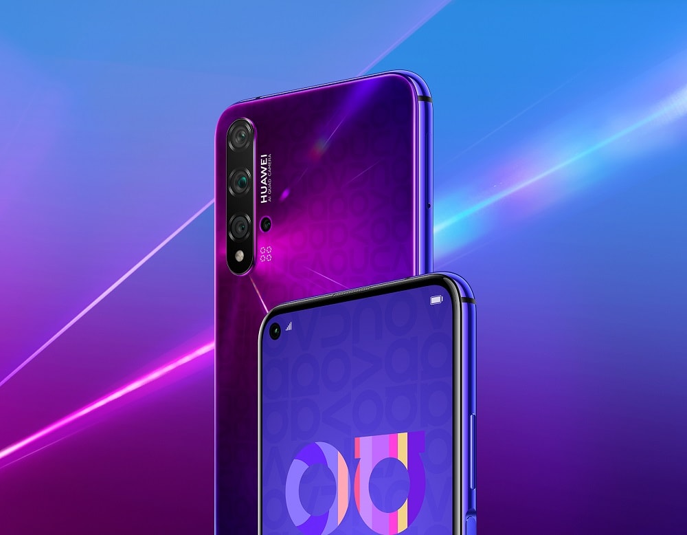 Render oficial del Huawei Nova 5T color "Mid-Summer Purple".