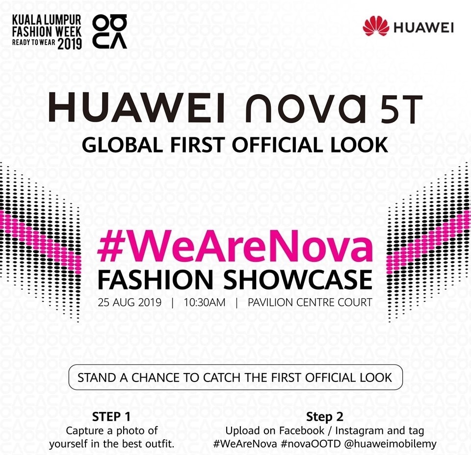 Teaser anticipando el anuncio del Huawei Nova 5T para el 25 de agosto.