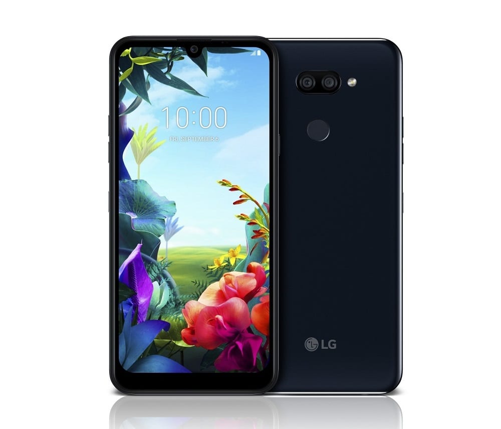 Renders oficial del LG K40s mostrando sus botones laterales.