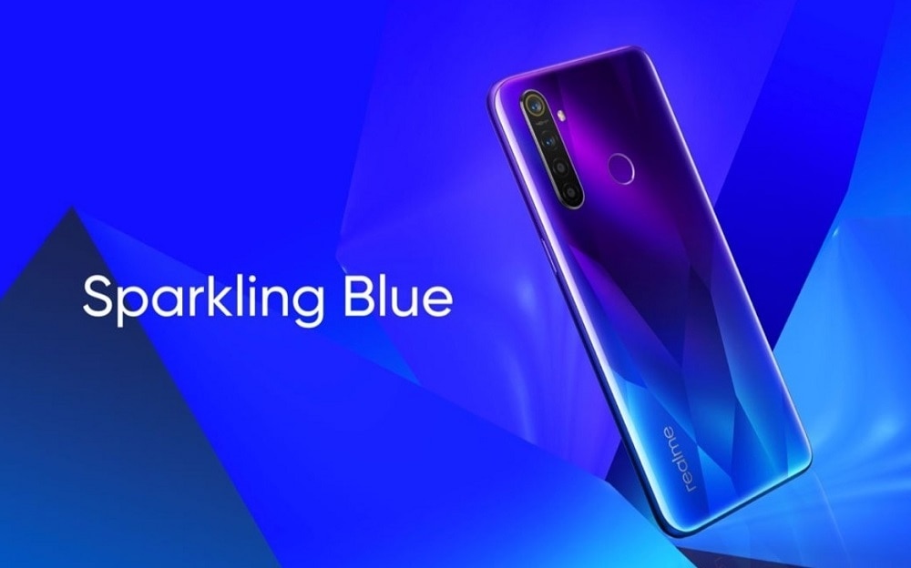 Render del dorso del Realme 5 Pro color "Sparkling Blue".