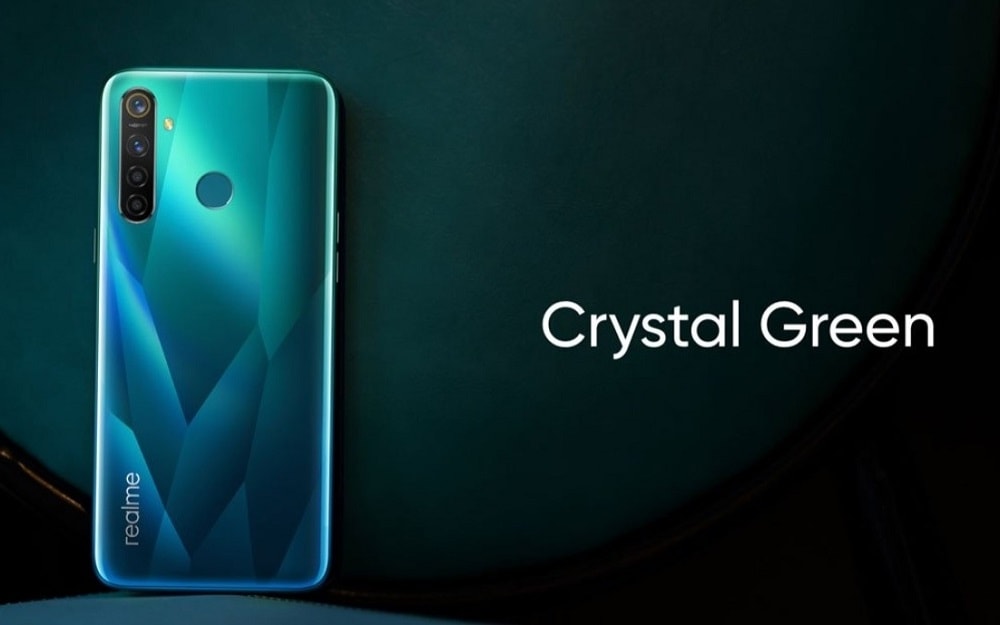 Render del dorso del Realme 5 Pro color "Crystal Green".