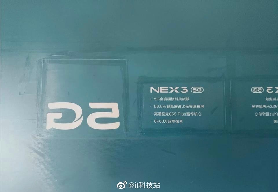 El Vivo NEX 3 tendría conectividad 5G y un ratio de chásis pantalla del 99,6%.
