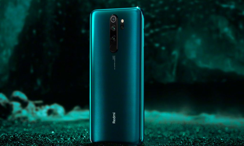 Render dorsal del Xiaomi Redmi Note 8 Pro color verde.
