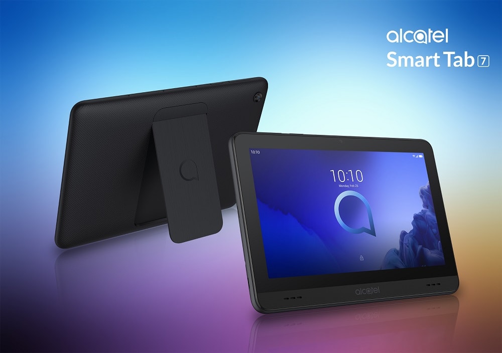 Alcatel anuncia la Alcatel Smart Tab 7 con pedestal incorporado.